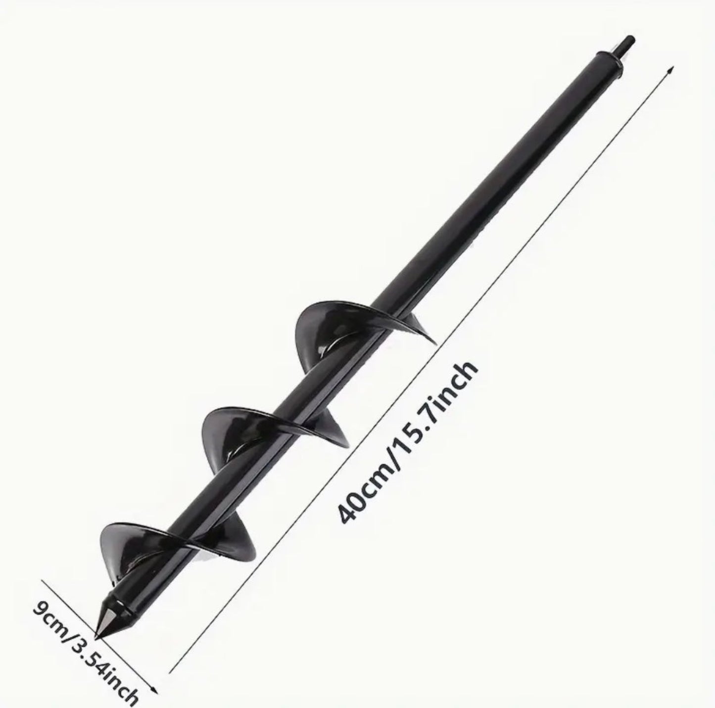 Stainless Steel Garden Earth Auger Drill Bit – 15.7" Long, 3.54" Wide